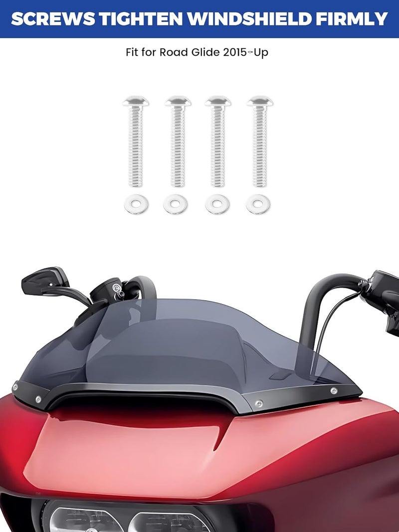 AEEAST Store 38Pcs Stainless Steel Inner Batwing Fairing Bolt Windshield Trim Screw, Motorcycle Windshield Bolts Fit for Harley Touring Street Glide Tri Glide Road Glide Trike Electra Glide models 1996-Up - Image 4